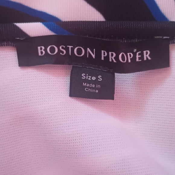 Boston Proper Ladies Blue Tinted Zebra Print Mini Cocktail Dress (Size Small) - Picture 10 of 11